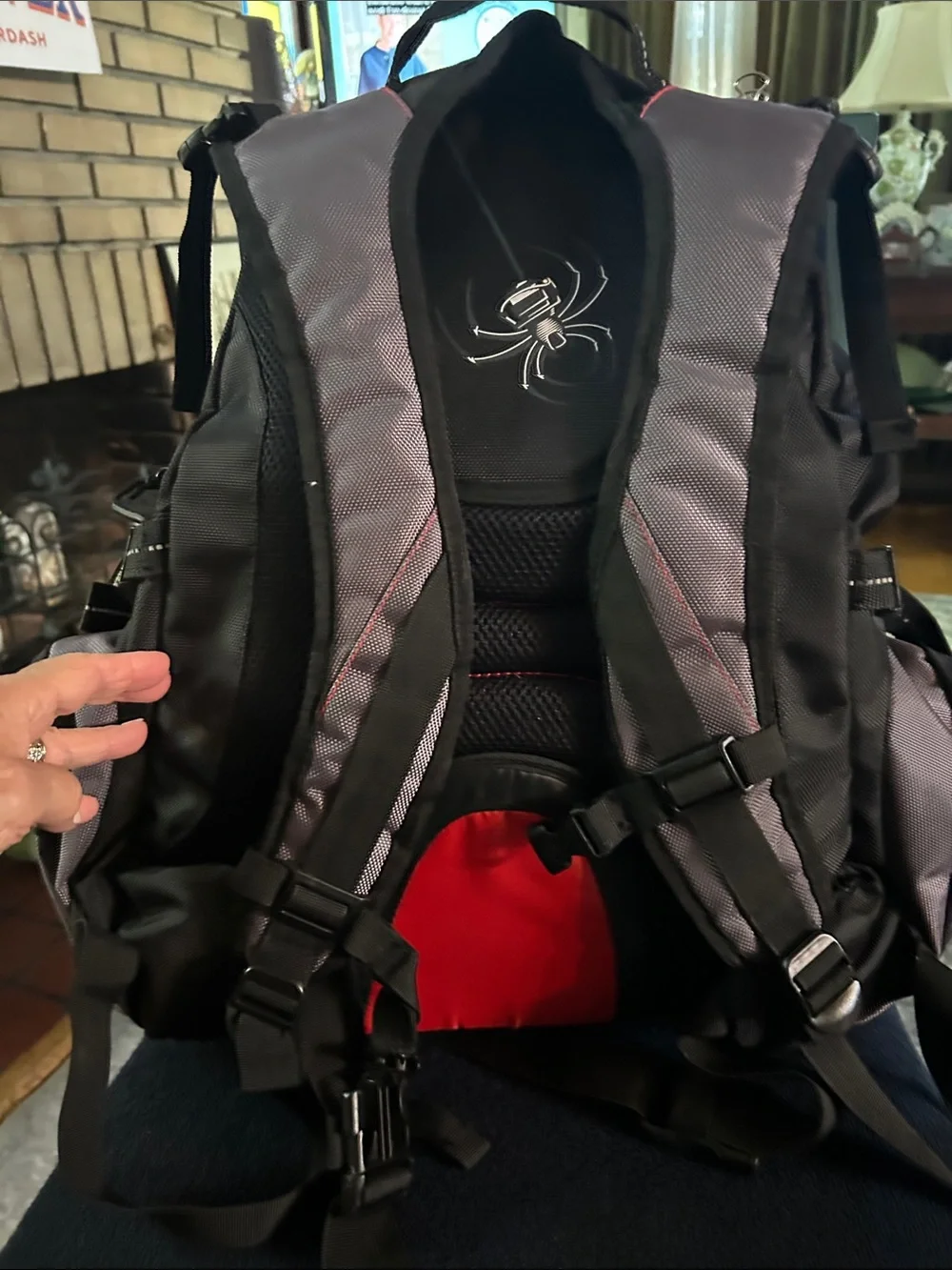 Spyderwire Large Black and Gray Men's Fishing Tackle Soft Sided Backpack